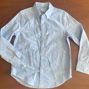 CrewCuts Boys 8 Spaceship Alien Planet Oxford Button Up Shirt Kids J Crew
